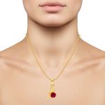 Buy Srikara Alloy Gold Plated CZ/AD Swan Pattern Drop Red Solitaire Pendant Chain - SKP2883G - Purplle