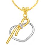 Buy Srikara Alloy Brass Gold Plated CZ Bonded Heart Fashion Jewelry Pendant Chain - SKP3032G - Purplle