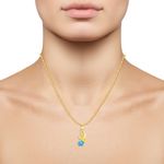 Buy Srikara Gold Plated CZ / AD Eye Catchy Aqua Solitaire Fashion Jewelry Pendant with Chain - SKP2876G - Purplle