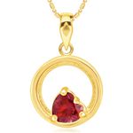 Buy Srikara Alloy Gold Plated CZ/AD Circular Red Heart Pearl Fashion Jewelry Pendant - SKP2951G - Purplle