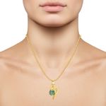 Buy Srikara Alloy Gold Plated CZ/AD Titled Heart Green Solitaire Fashion Jewelry Pendant - SKP2881G - Purplle