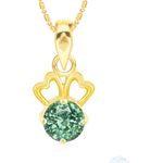 Buy Srikara Alloy Gold Plated CZ/AD Couple Heart Green Solitaire Fashion Jewelry Pendant - SKP2877G - Purplle