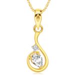 Buy Srikara Alloy Gold Plated CZ/AD Double Solitaire Fashion Jewellery Pendant Chain - SKP2969G - Purplle