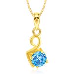 Buy Srikara Alloy CZ Swan Pattern Drop Aqua Solitaire Fashion Jewelry Pendant Chain - SKP2875G - Purplle