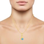 Buy Srikara Alloy CZ Swan Pattern Drop Aqua Solitaire Fashion Jewelry Pendant Chain - SKP2875G - Purplle