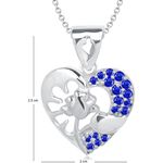 Buy Srikara Alloy Rhodium Plated CZ/AD Rose in Heart Fashion Jewellery Pendant Chain - SKP1481R - Purplle