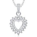 Buy Srikara Alloy Rhodium Plated CZ Eternal Heart Valentine Fashion Jewelry Pendant - SKP1641R - Purplle