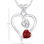 Buy Srikara Alloy Rhodium Plated CZ/AD Twice Heart Valentine Fashion Jewelry Pendant - SKP1762R - Purplle