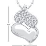 Buy Srikara Alloy Rhodium Plated CZ Double Heart Valentine Fashion Jewellery Pendant - SKP1926R - Purplle