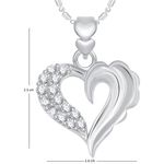 Buy Srikara Alloy Rhodium Plated CZ/AD Cute Heart Valentine Fashion Jewelry Pendant - SKP1871R - Purplle