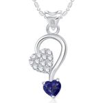 Buy Srikara Alloy Rhodium Plated CZ Double Heart Valentine Fashion Jewellery Pendant - SKP1757R - Purplle