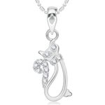 Buy Srikara Alloy Rhodium Plated CZ / AD Fashion Jewellery Pendant with Chain - SKP2035R - Purplle