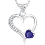 Buy Srikara Alloy Rhodium Plated CZ Decent Heart Valentine Fashion Jewellery Pendant - SKP1727R - Purplle