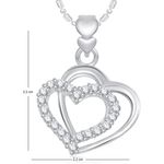 Buy Srikara Alloy Rhodium Plated CZ Double Heart Valentine Fashion Jewellery Pendant - SKP1864R - Purplle