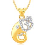 Buy Srikara Alloy Brass Gold Plated CZ/AD OM Ganeshaya Namah Fashion Jewelry Pendant - SKP3103G - Purplle