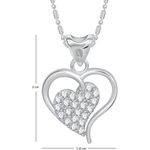 Buy Srikara Alloy Rhodium Plated CZ/AD Cute Heart Fashion Jewelry Pendant with Chain - SKP1517R - Purplle