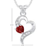 Buy Srikara Alloy Rhodium Plated AD Dazzling Heart Valentine Fashion Jewelry Pendant - SKP1764R - Purplle