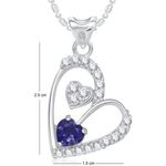 Buy Srikara Alloy Rhodium Plated CZ/AD Dual Tiny Hearts Valentine Fashion Jewelry Pendant - SKP1725R - Purplle
