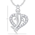 Buy Srikara Alloy Rhodium Plated CZ/AD Dolphin in Heart Valentine Fashion Jewelry Pendant - SKP1927R - Purplle