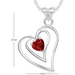 Buy Srikara Alloy Rhodium Plated CZ/AD Red Stone In Heart Valentine Fashion Jewelry Pendant - SKP1714R - Purplle