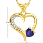 Buy Srikara Alloy Plated CZ/AD Decent Heart Valentine Fashion Jewelry Pendant Chain - SKP1696G - Purplle