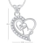 Buy Srikara Alloy Rhodium Plated CZ/AD Three Heart Valentine Fashion Jewelry Pendant - SKP1705R - Purplle