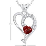 Buy Srikara Alloy Rhodium Plated CZ/AD Exclusive Heart Valentine Fashion Jewelry Pendant - SKP1760R - Purplle
