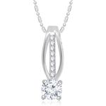 Buy Srikara Alloy Rhodium Plated CZ/AD Stunning Solitaire Fashion Jewelry Pendant - SKP1413R - Purplle