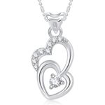Buy Srikara Alloy Rhodium Plated CZ/AD Joint Heart Valentine Fashion Jewelry Pendant - SKP1659R - Purplle