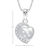Buy Srikara Alloy Rhodium Plated CZ/AD Closeness Heart Fashion Jewelry Pendant Chain - SKP1513R - Purplle