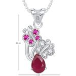 Buy Srikara Alloy Rhodium Plated CZ/AD Dual Butterfly Fashion Jewelry Pendant Chain - SKP1874R - Purplle