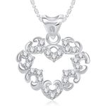 Buy Srikara Alloy Rhodium Plated AD Splendid Heart Valentine Fashion Jewelry Pendant - SKP1838R - Purplle