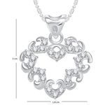 Buy Srikara Alloy Rhodium Plated AD Splendid Heart Valentine Fashion Jewelry Pendant - SKP1838R - Purplle