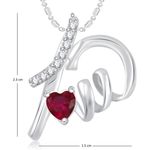 Buy Srikara Alloy Rhodium Plated CZ/AD Well Crafted Heart Valentine Fashion Jewelry Pendant - SKP1822R - Purplle