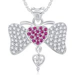 Buy Srikara Alloy Rhodium Plated CZ/AD Excellent Butterfly Fashion Jewelry Pendant - SKP1793R - Purplle