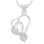 Buy Srikara Alloy Rhodium Plated CZ Angelic Heart Valentine Fashion Jewelry Pendant - SKP1707R - Purplle