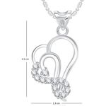 Buy Srikara Alloy Rhodium Plated CZ Angelic Heart Valentine Fashion Jewelry Pendant - SKP1707R - Purplle