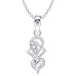 Buy Srikara Alloy Rhodium Plated CZ Sweet Love Heart Shape Fashion Jewellery Pendant - SKP1312R - Purplle