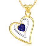 Buy Srikara Alloy Plated CZ Blue Stone in Heart Valentine Fashion Jewellery Pendant - SKP1682G - Purplle