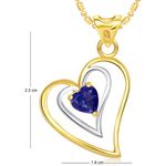 Buy Srikara Alloy Plated CZ Blue Stone in Heart Valentine Fashion Jewellery Pendant - SKP1682G - Purplle