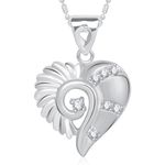 Buy Srikara Alloy Rhodium Plated AD Stone in Heart Valentine Fashion Jewelry Pendant - SKP1655R - Purplle