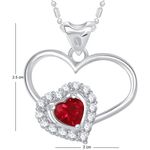 Buy Srikara Alloy Red Stone Double Heart Valentine Fashion Jewellery Pendant Chain - SKP1710R - Purplle