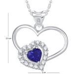 Buy Srikara Alloy Blue Stone Double Heart Valentine Fashion Jewelry Pendant Chain - SKP1709R - Purplle