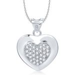 Buy Srikara Alloy Rhodium Plated CZ/AD Valentine Days Heart Shape Fashion Jewelry Pendant - SKP1288R - Purplle