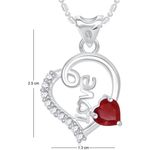 Buy Srikara Alloy Rhodium Plated CZ/AD Love Heart Valentine Fashion Jewelry Pendant - SKP1712R - Purplle