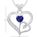 Buy Srikara Alloy Rhodium Plated CZ/AD Decent Double Heart Valentine Fashion Jewelry Pendant - SKP1717R - Purplle