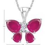 Buy Srikara Alloy Rhodium Plated CZ/AD Red Butterfly Fashion Jewellery Pendant Chain - SKP1552R - Purplle