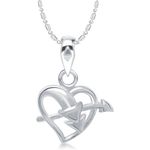 Buy Srikara Alloy Rhodium Plated CZ/AD Arrow Through Heart Shape Fashion Jewelry Pendant - SKP1369R - Purplle