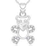 Buy Srikara Alloy Rhodium Plated CZ / AD Fashion Jewellery Pendant with Chain - SKP2037R - Purplle