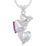 Buy Srikara Rhodium Plated Three Heart I LOVE U Valentine Fashion Jewelry Pendant - SKP1825R - Purplle